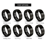font options for inside engraving on black lightning bolt rings