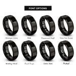 font options for inside engraving on black lightning bolt rings