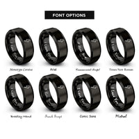font options for inside engraving on black lightning bolt rings