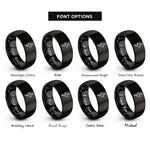 font options for inside engraving on black lightning bolt rings