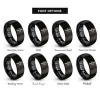 font options for inside engraving on black lightning bolt rings
