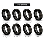 font options for inside engraving on black lightning bolt rings