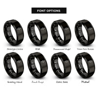 font options for inside engraving on black lightning bolt rings