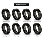 font options for inside engraving on black lightning bolt rings