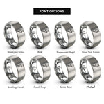 font options for inside engraving on silver lightning bolt rings