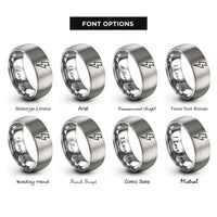 font options for inside engraving on silver lightning bolt rings