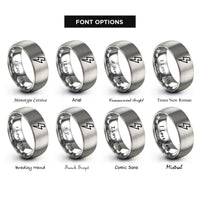 font options for inside engraving on gray lightning bolt rings