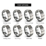 font options for inside engraving on silver lightning bolt rings