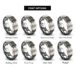 font options for inside engraving on gray lightning bolt rings