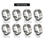font options for inside engraving on grey lightning bolt rings