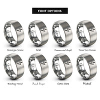 font options for inside engraving on grey lightning bolt rings