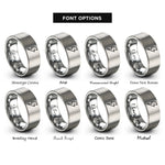 font options for inside engraving on grey lightning bolt rings