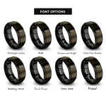 font options for inside engraving on gunmetal & black lightning bolt rings