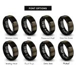 font options for inside engraving on gunmetal & black lightning bolt rings