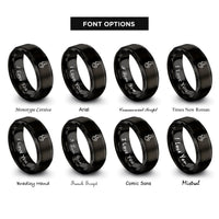 font options for inside engraving on black lightning plug rings