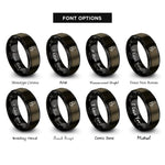 font options for inside engraving on gunmetal & black lightning plug rings