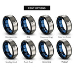 font options for inside engraving on black & blue & gray lightship rings