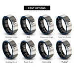 font options for inside engraving on black & blue & gray lightship rings