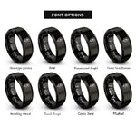 font options for inside engraving on black lily rings