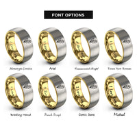 font options for inside engraving on gold & silver lily valley rings