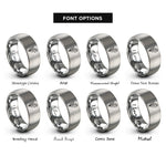 font options for inside engraving on grey lily valley rings
