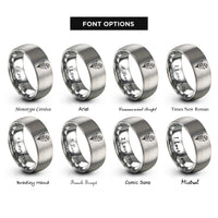 font options for inside engraving on grey lily valley rings