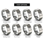 font options for inside engraving on grey lily valley rings