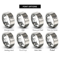 font options for inside engraving on grey lily valley rings