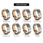 font options for inside engraving on rose gold & gray lily valley rings