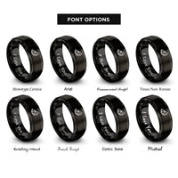 font options for inside engraving on black lime wedge rings