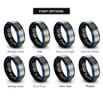 font options for inside engraving on black & blue & silver lindesnes lighthouse beam rings