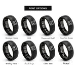 font options for inside engraving on black line art rings