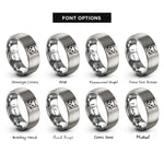 font options for inside engraving on grey line art rings