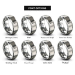 font options for inside engraving on grey line art rings