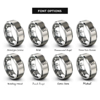 font options for inside engraving on grey line art rings