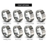 font options for inside engraving on gray line art rings
