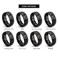 font options for inside engraving on black line chart rings