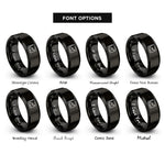 font options for inside engraving on black line chart rings