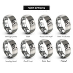 font options for inside engraving on grey line chart rings