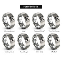 font options for inside engraving on grey line chart rings