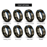 font options for inside engraving on gunmetal & blue line chart rings