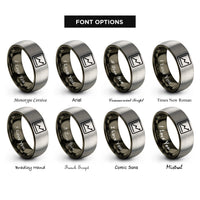 font options for inside engraving on gunmetal & grey line chart rings