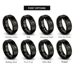 font options for inside engraving on black line graph rings
