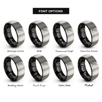 font options for inside engraving on black & grey line headstock rings