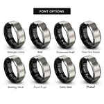 font options for inside engraving on black & gray line headstock rings