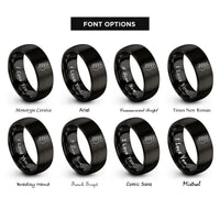font options for inside engraving on black line headstock rings