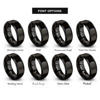 font options for inside engraving on black line headstock rings