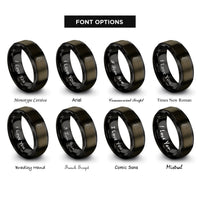 font options for inside engraving on gunmetal & black line headstock rings