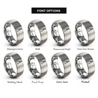 font options for inside engraving on silver linesman pliers rings
