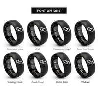 font options for inside engraving on black link chain rings